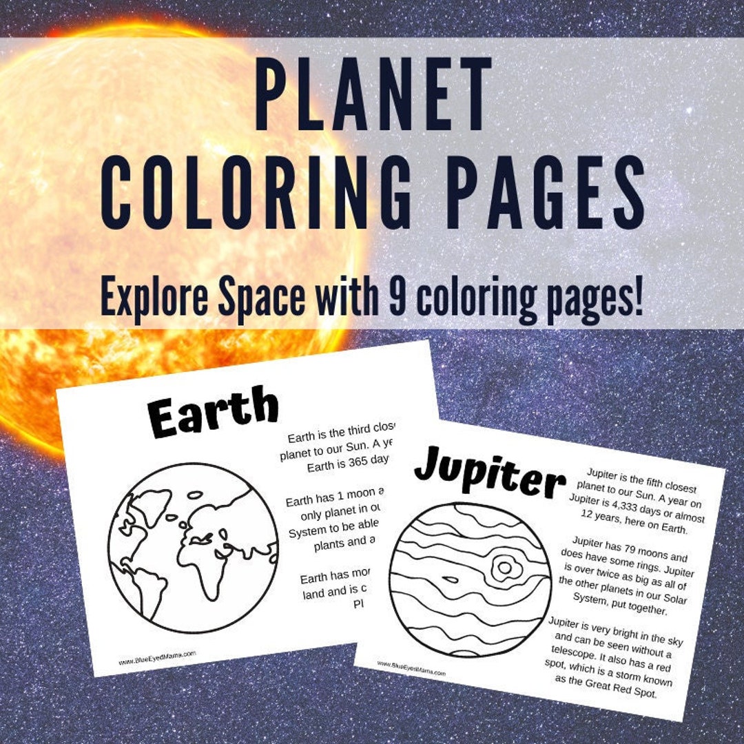 Planet Coloring Pages and Fact Sheets With Pluto Included 9 Solar ...