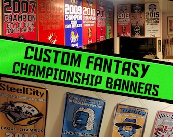 Custom Fantasy Championship Banner | Fantasy Champion | Fantasy Football | Fantasy Baseball | Fantasy Hockey | Fantasy Basketball