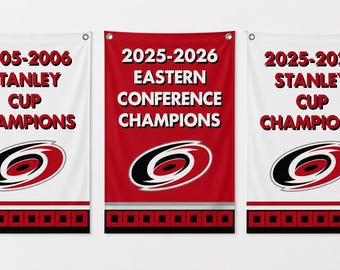 Carolina Hurricanes 25-26 Replica Championship Banner Set - Stanley Cup and Eastern Conference Finals