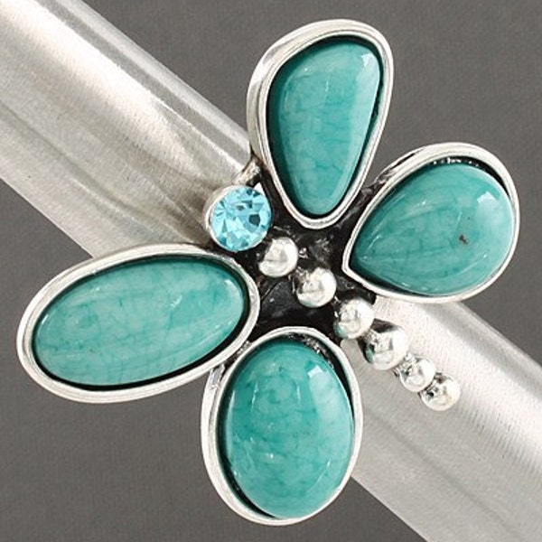 Turquoise Butterly Ring Stretchable