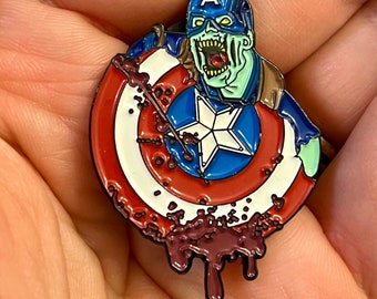 Zombie Cap America pin
