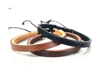 Personalized Leather Bracelets Custom Leather Bracelets Engraved Leather Bracelets Unisex Gifts Couple Bracelets Personalized Leather Gifts