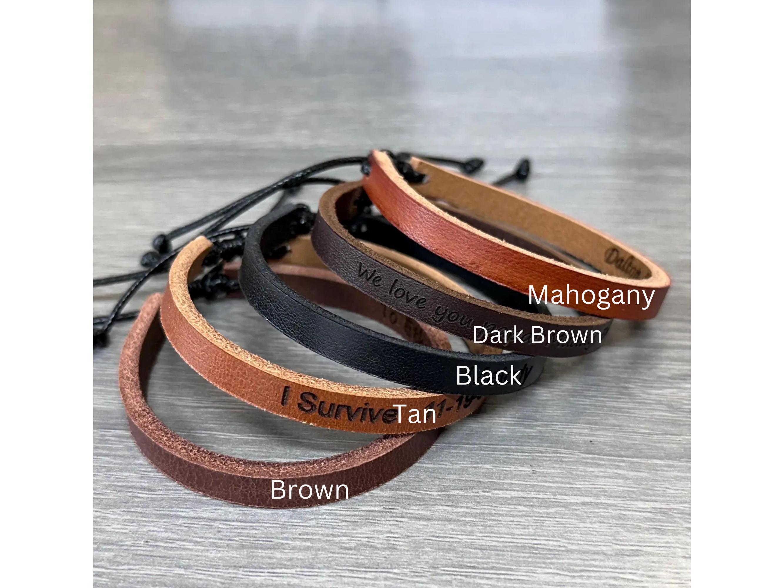 Wholesale leather bracelets for engraving discount