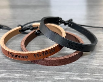 Personalized Leather Bracelets Custom Leather Bracelets Engraved Leather Bracelets Unisex Gifts Couple Bracelets Personalized Leather Gifts