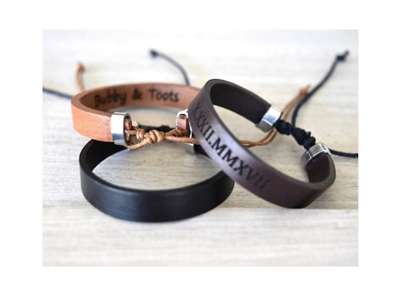 Custom Gift For Men Personalized Adjustable Leahter Bracelet Hidden Message Gifts Bracelet Custom Leather Gift for Men Father's Day Gifts