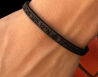 Personalized Men's Leather Bracelet: Own Text Custom Engraved Wristband Casual Jewelry for Men