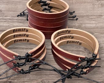 Pulsera de cuero personalizada: regalo conmemorativo, de equipo o para recaudar fondos