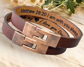 Couple Leather Bracelets Personalized - Matching His & Hers Engraved Cuffs - Handmade Couples Gift - Anniversary Date Bracelet