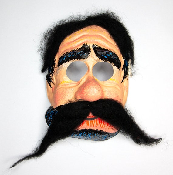 Vintage Ben Cooper Bearded Hobo Halloween Mask 70… - image 1