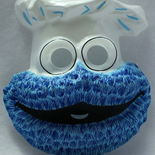 Vintage Sesame Street Cookie Monster Halloween Mask Ben Cooper 1979