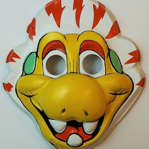 Vintage 1980s Dinosaur Halloween Mask 80s Cartoon Muppet Astronaut Y155