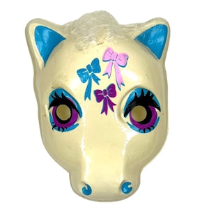 Vintage My Little Pony  Halloween Mask White Bows Plastirama Hasbro Bradley Rare Import