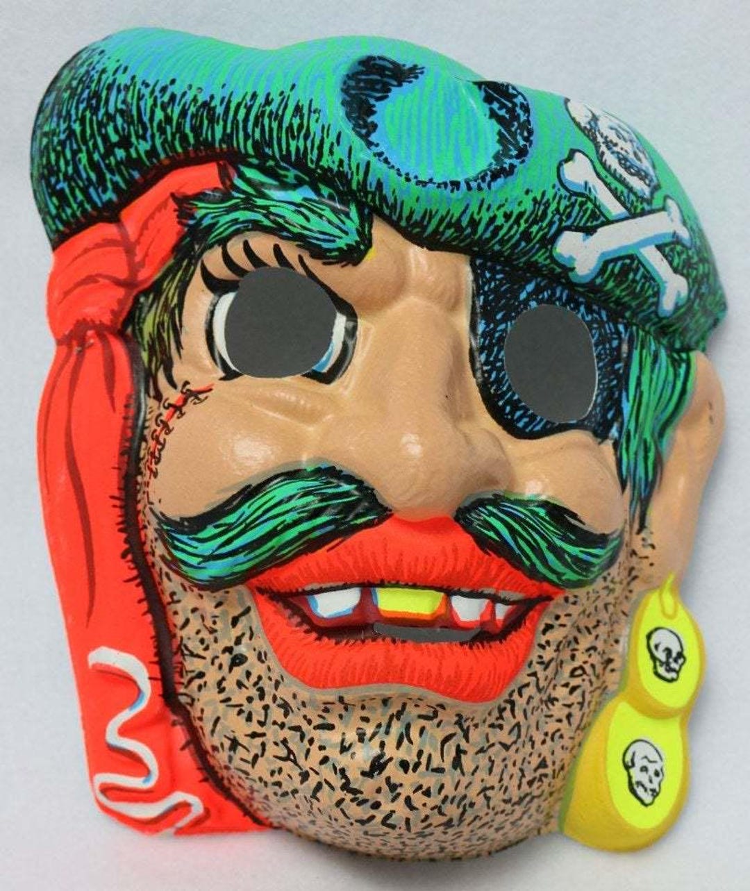 Vintage Pirate Halloween Mask Zest 1960s 60s Black Light Reactive - Etsy