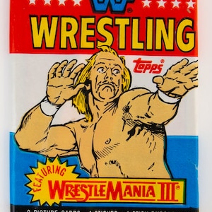 WWF Vintage Trading Cards ONE Wax Pack 1987 Topps Wrestling Hulk Hogan Wrestle