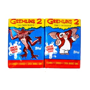 Gremlins 2 Vintage Trading Cards TWO Wax Packs 1990 Topps Gizmo Movie