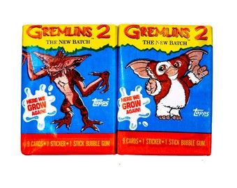Gremlins 2 Vintage Trading Cards TWO Wax Packs 1990 Topps Gizmo Movie