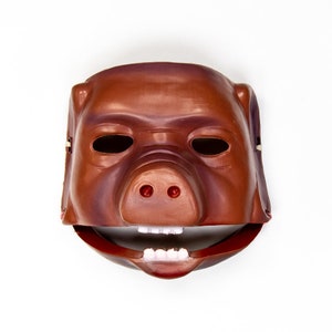 Rare Vintage Pig Face Halloween Mask With Moveable Jaw 1970&#39;s