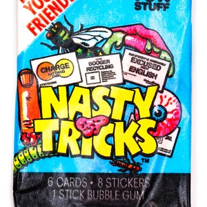 Vintage Nasty Tricks Trading Cards ONE Wax Pack 1990 Card Pack