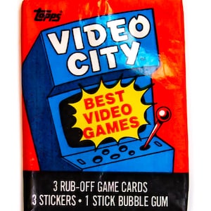 Video City vintage Cartes à collectionner ONE Wax Pack 1983 Topps Arcade Jeux vidéo