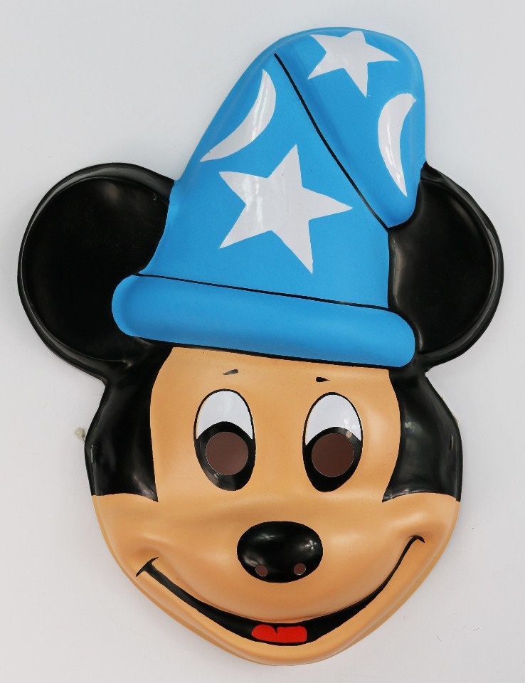 Vintage Walt Disney Mickey Mouse Fantasia Halloween Mask Ears Ben Cooper  Costumes Wizard - Etsy Norway