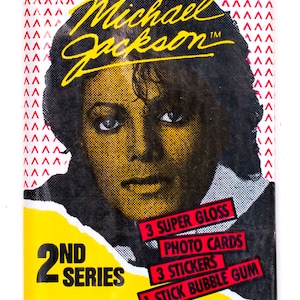 1984 Topps Michael Jackson Série 2 ONE Wax Pack Cartões colecionáveis vintage