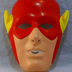 Máscara de Halloween vintage de Flash, disfraz de Rubies de DC Comics, Liga de la Justicia