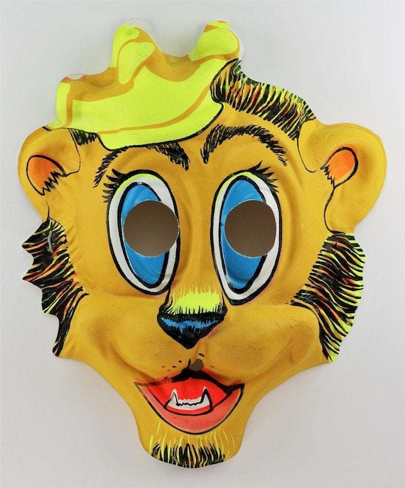 Vintage Crown on Lion King Halloween Cartoon Mask 1970s Y157 | Etsy