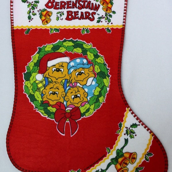 Vintage The Berenstain Bears Christmas Stocking Felt Stockings made in US