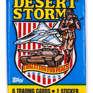 Seria Pustynna Burza 1 Vintage Karty Kolekcjonerskie JEDEN Wosk Pakiet 1991 Topps Military