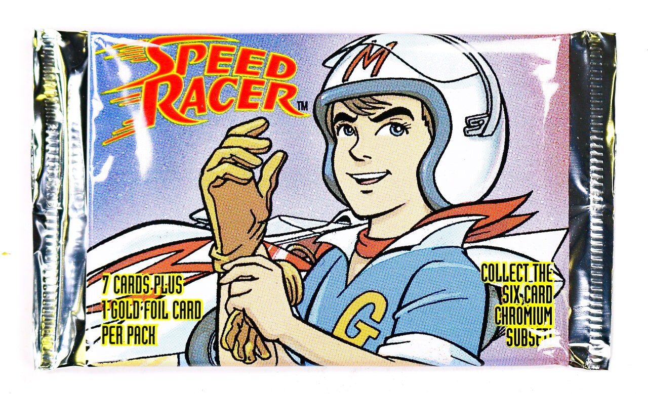 1993 Speed Racer Vintage Trading Cards one  Pack 7 Cards plus 1 gold Foil card 74470832072