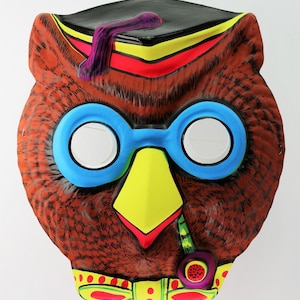 Vintage Wise Owl With Pipe Halloween Mask School House Rock Tootsie Roll Pop Y187