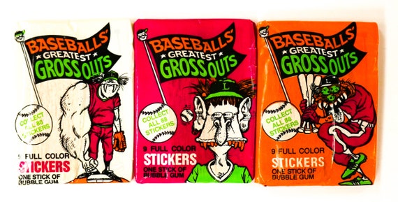 Baseballs Greatest Gross Outs Vintage Trading Cards THREE Packs