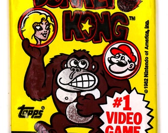 Donkey Kong Vintage Trading Cards ONE Wax Pack 1982 Topps Nintendo Mario NES