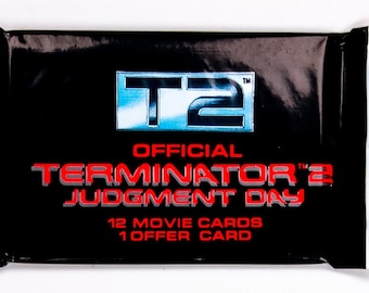 ターミネーター2：審判の日 ステッカーカード4パック。1パック5