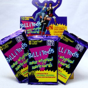 3 Packungen Vintage ProSet Bill & Teds Untypischste Sammelkarten 80er 90er Jahre