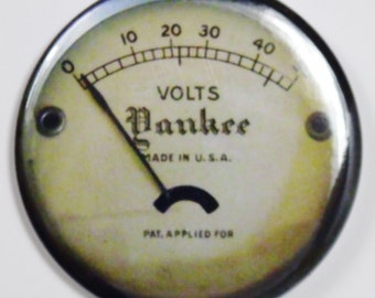 Yankee Steampunk Gauge MeterFRIDGE MAGNET Vintage Style Made in the USA 2 1/4" Rnd
