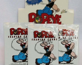 Popeye The Sailor Man Vintage Trading Cards THREE Packs Cartoon Collectors 1994