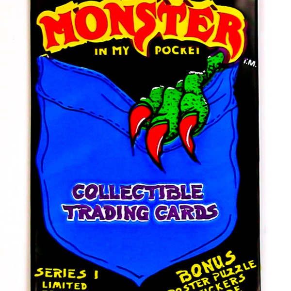 Monster in My Pocket Vintage Trading Cards ONE Wax Pack 1991 Series 1