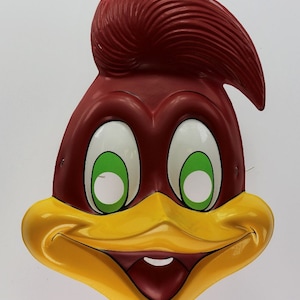 Vintage Woody Woodpecker Halloween Mask Mel Blanc Universal Studios