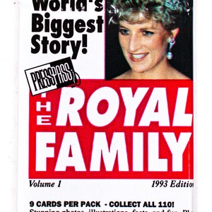 The Royal Family Vol 1 Vintage Trading Cards ONE Pack 1993 Princess Diana Press