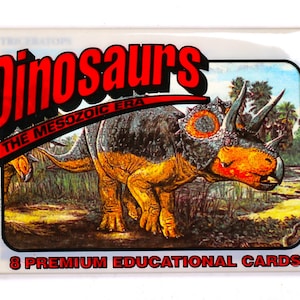 Cartões colecionáveis vintage da era mesozóica de dinossauros, um pacote, 1993, educacional