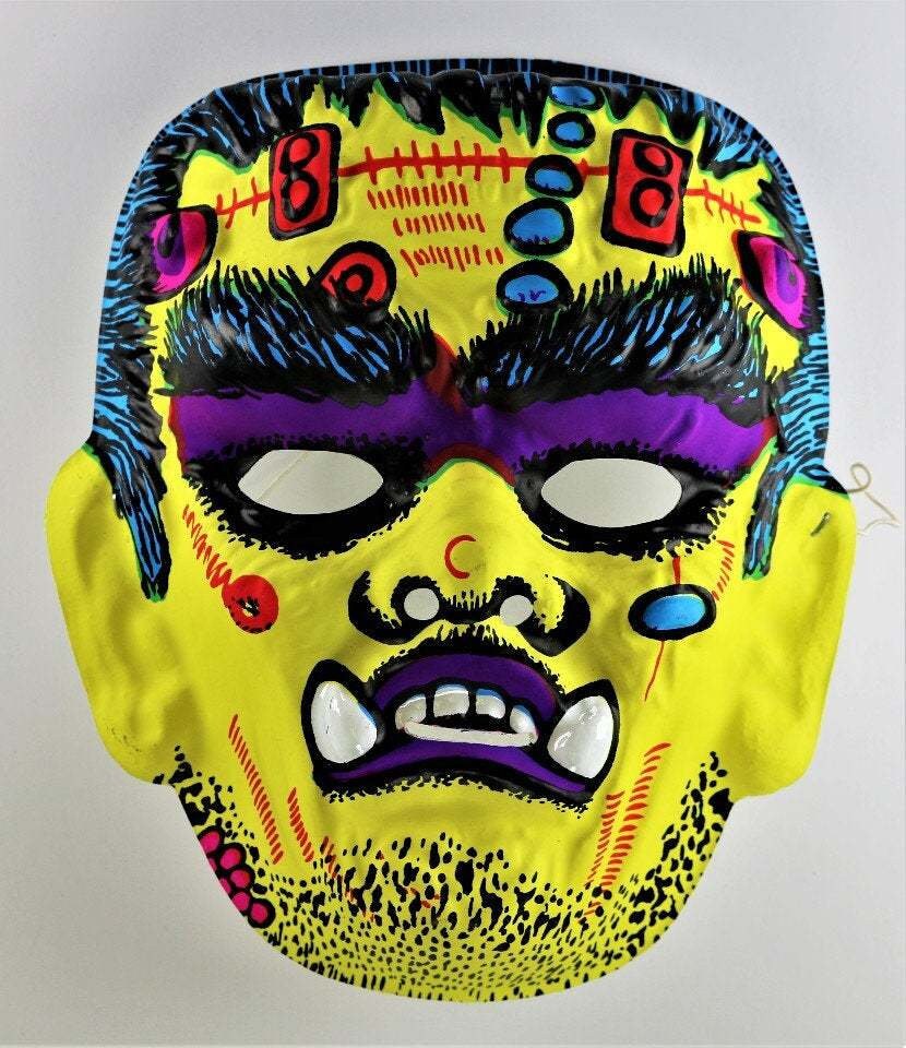 Vintage Frankenstein Halloween Mask Monster Collectible Costume