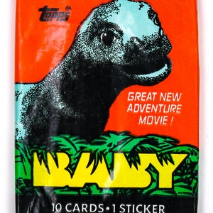 Topps Baby Vintage Trading Cards ONE Wax Pack 1985 Lost Legend Dinosaurier Film