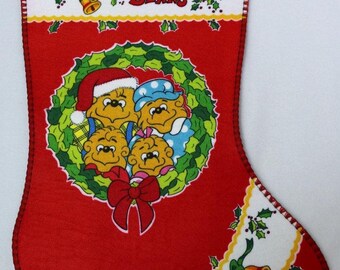 Vintage The Berenstain Bears Weihnachtsstrumpf Filzstrümpfe made in US