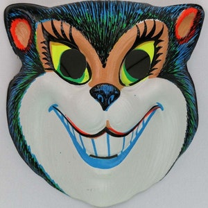 Vintage Smiling Cat Halloween Mask Zest 1960s 60s Black Light Reactive Y111