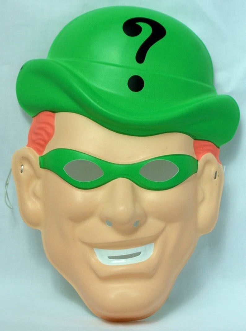 DC Comics the Riddler Vintage Halloween Mask Batman Villain Costume ...