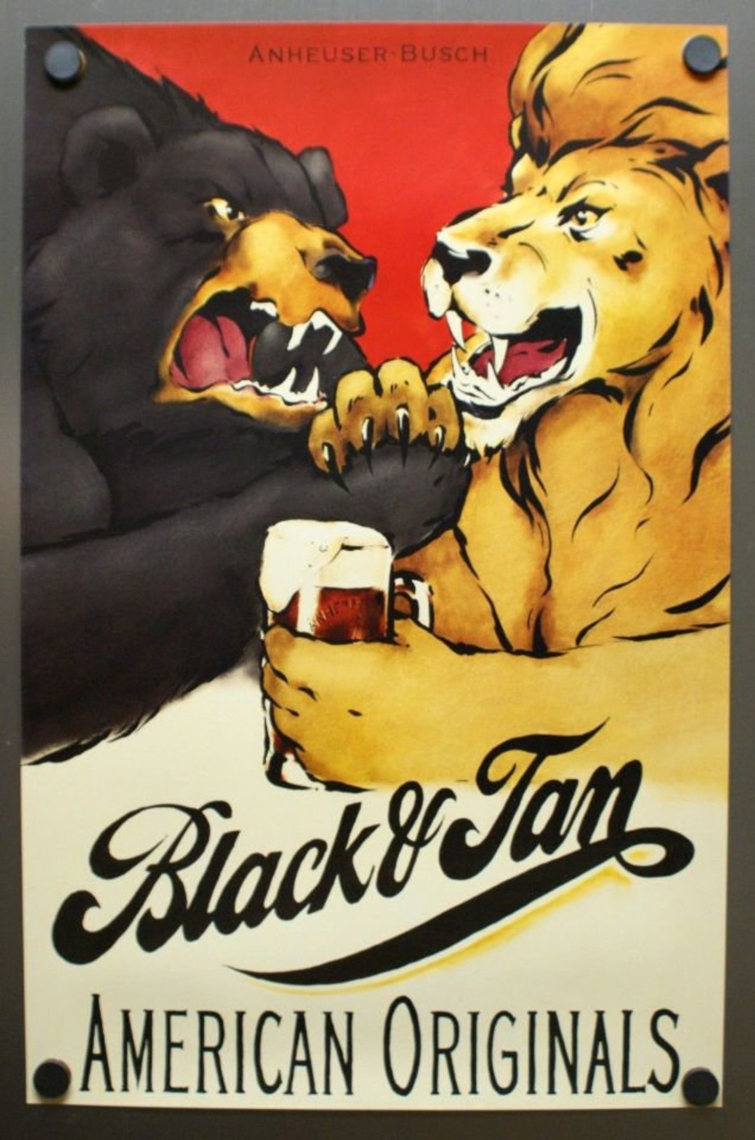 Anheuser Busch Black and Tan Beer American Original Poster Etsy