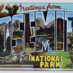 Salutations du parc national de Yosemite Carte postale FRIDGE MAGNET California El Captain