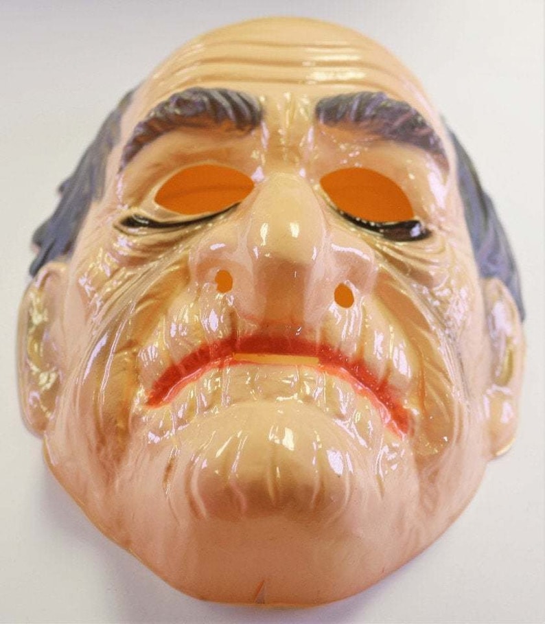 Vintage Ben Cooper Old Man Halloween Mask 1980 Grandpa Elderly Etsy