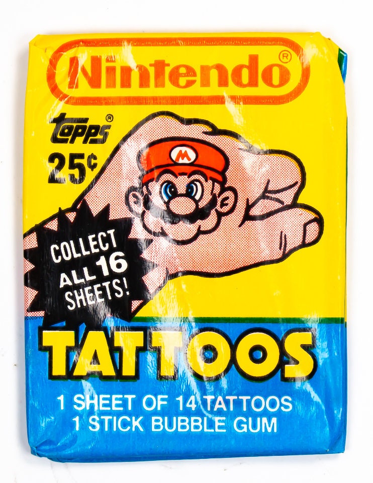Vintage Topps 1989 Nintendo Tattoos ONE WAX PACK Cards Mario - Etsy Sweden Vintage Topps 1989 Nintendo Tattoos ONE WAX PACK Cards Mario - Etsy Sweden